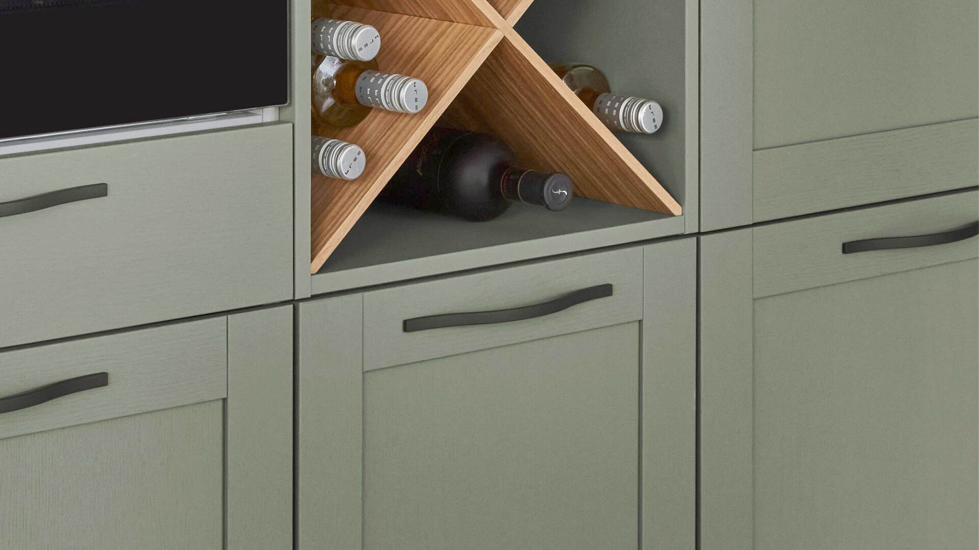 nobilia® Einbauküche Frame mit JUNKER Geräten und  Ansetztisch