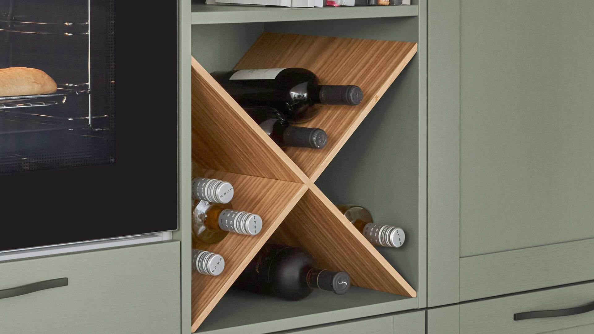 nobilia® Einbauküche Frame mit JUNKER Geräten und  Ansetztisch