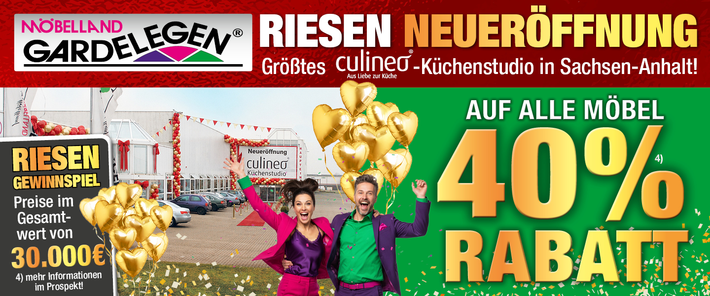 40% Rabatt auf alle Möbel