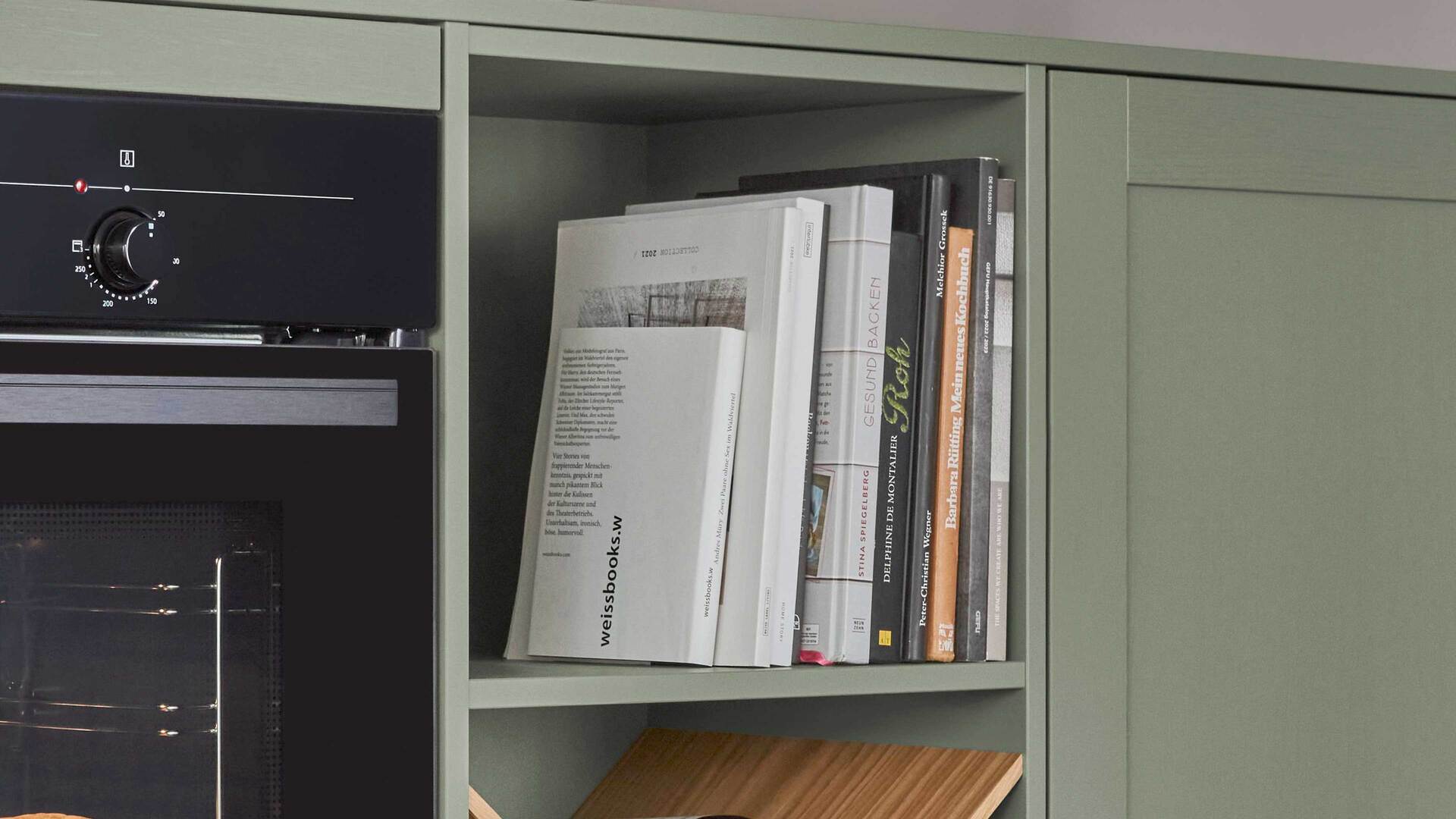 nobilia® Einbauküche Frame mit JUNKER Geräten und  Ansetztisch